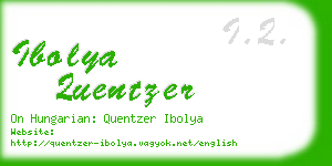 ibolya quentzer business card